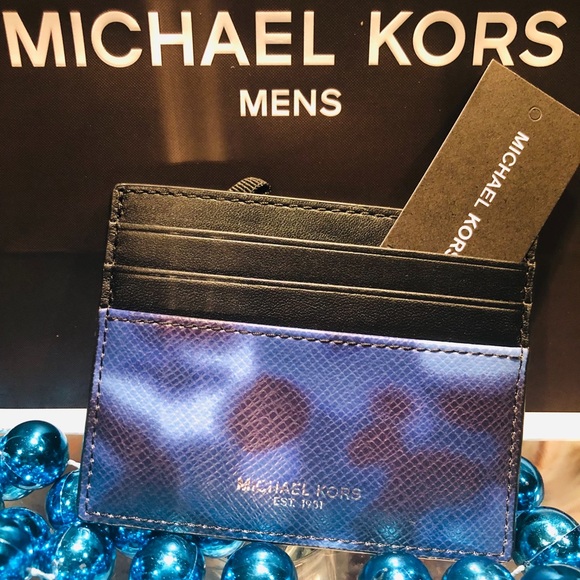 Michael Kors Mens 🖤 💙 Tall Card Case Wallet NEW - Picture 1 of 4